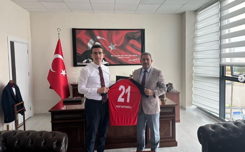 Gençlik ve Spor İlçe Müdürlüğünden Kaymakam Yusuf Kaptanoğlu' na ziyaret